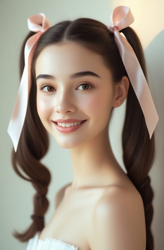 Pigtails with Ribbons