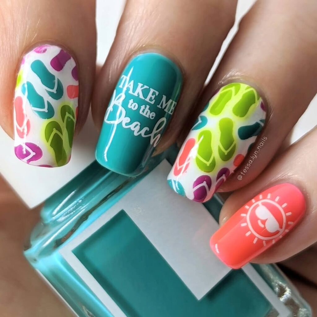 Flip-Flop & Sunglasses Nails