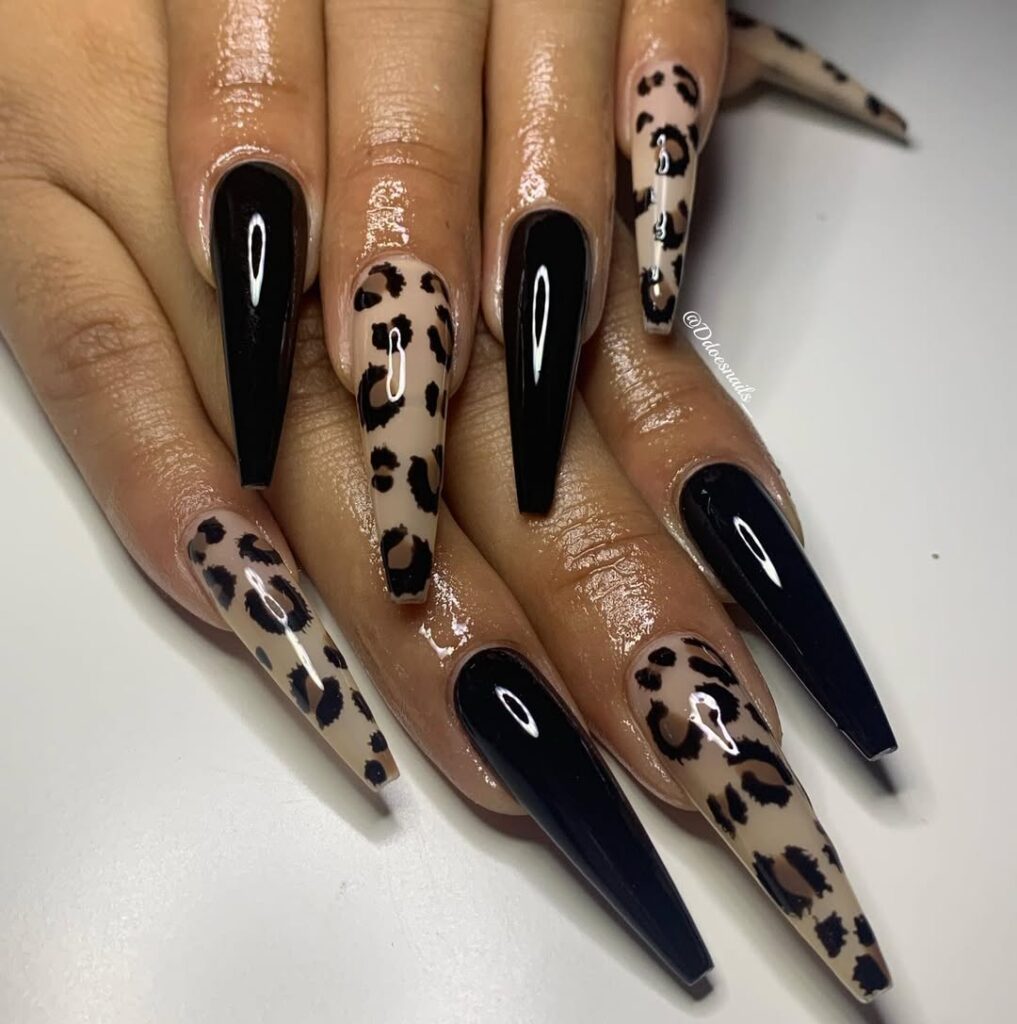 Animal Print Stiletto Nails