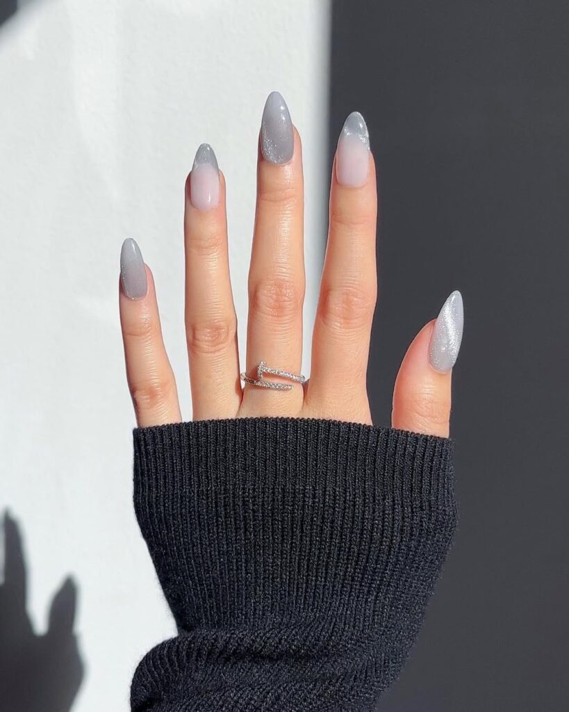 Glitter Cat Eye Nails