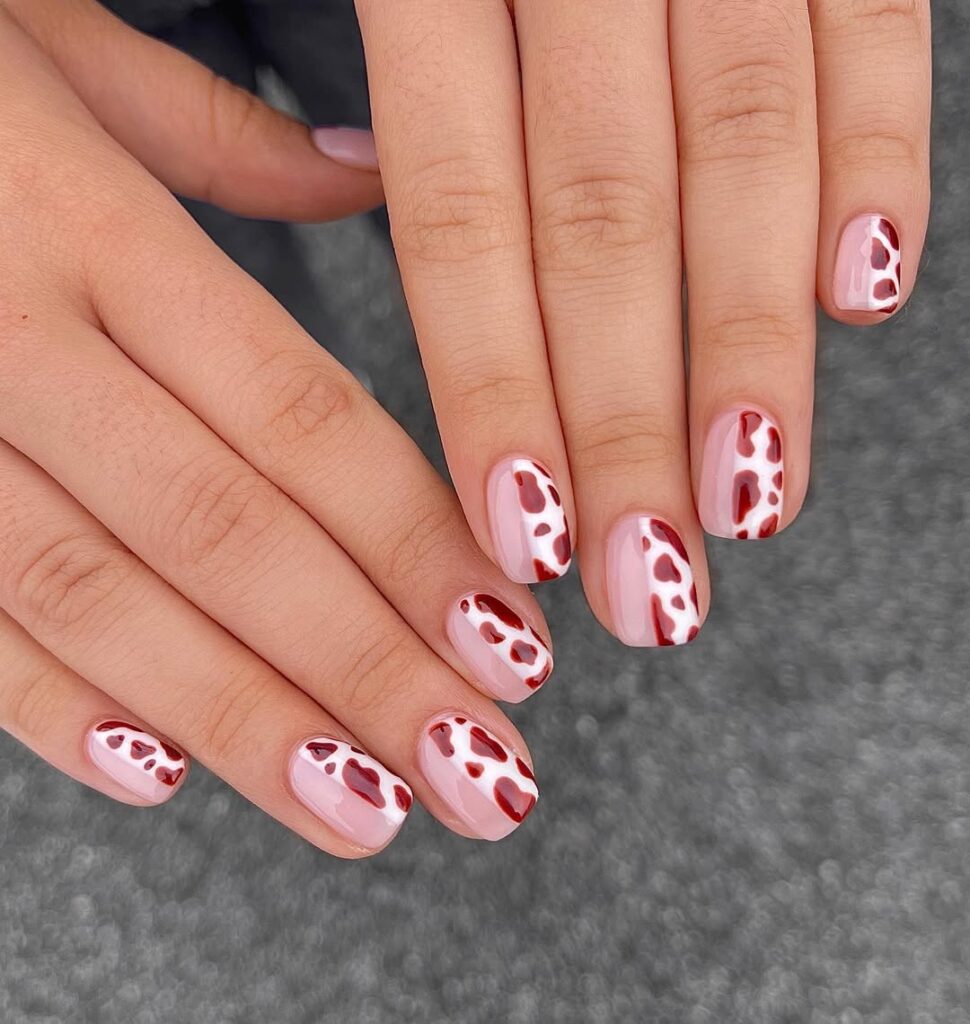 Cow Print Nails
