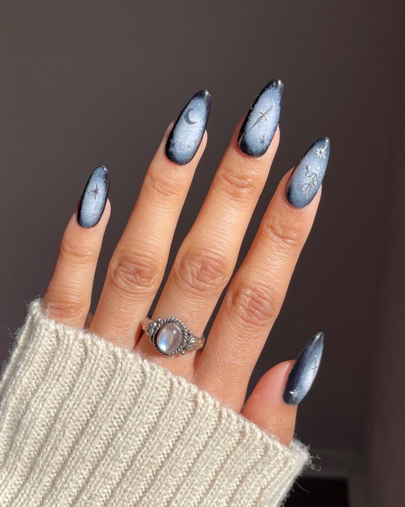 Monochrome Aura Nails