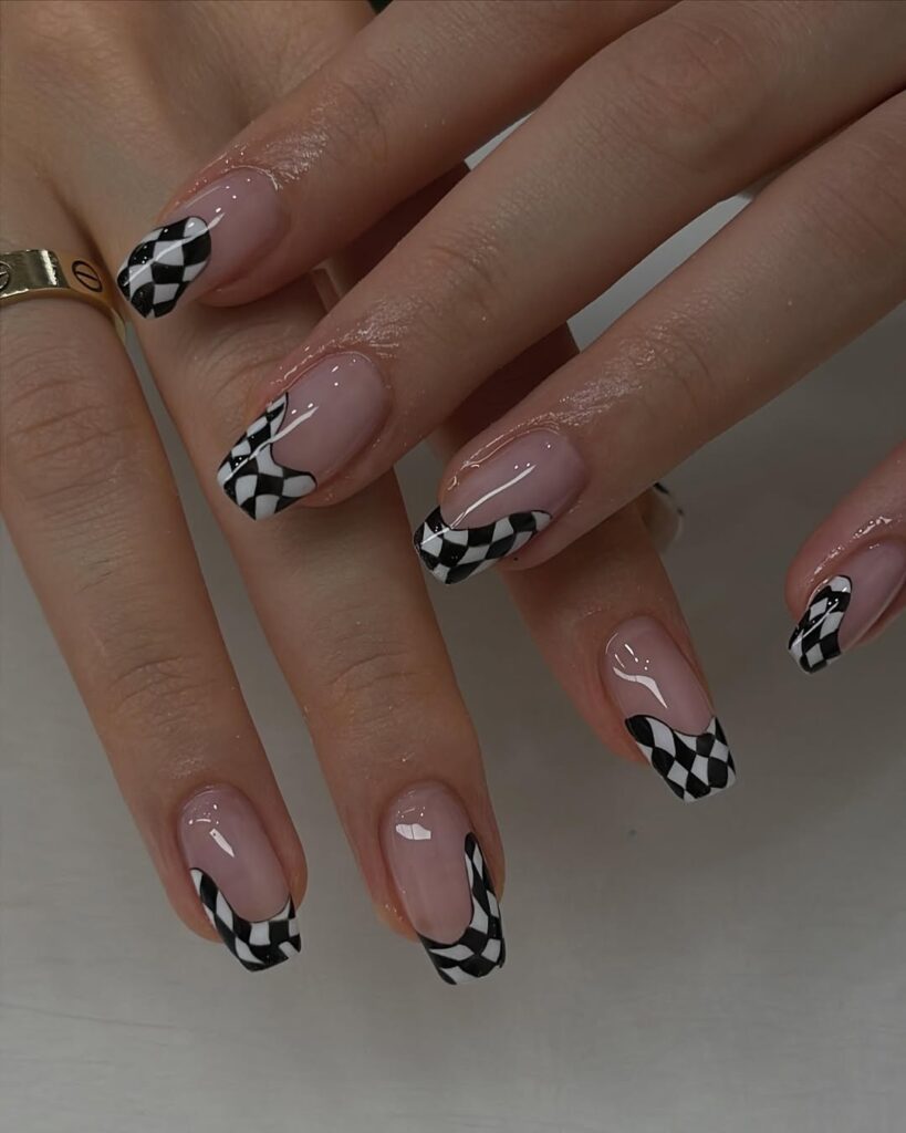 Checkerboard Coffin Nails