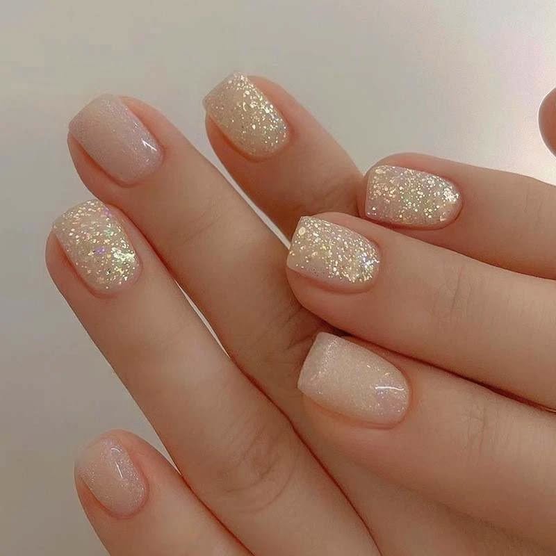 Square Glitter Nails