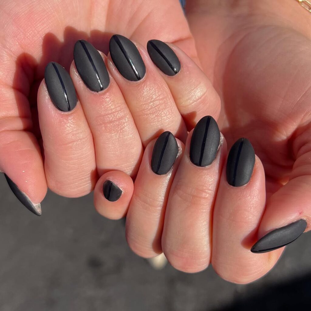 Short Matte Black Nails
