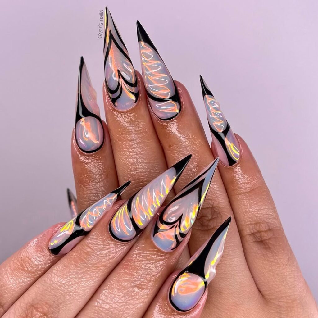 3D Stiletto Nails
