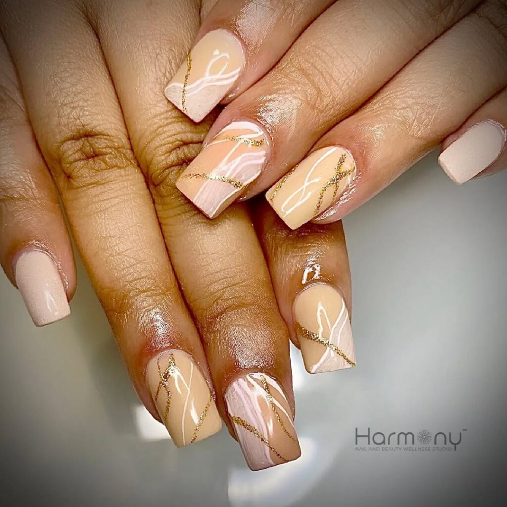 Marble Square Nails