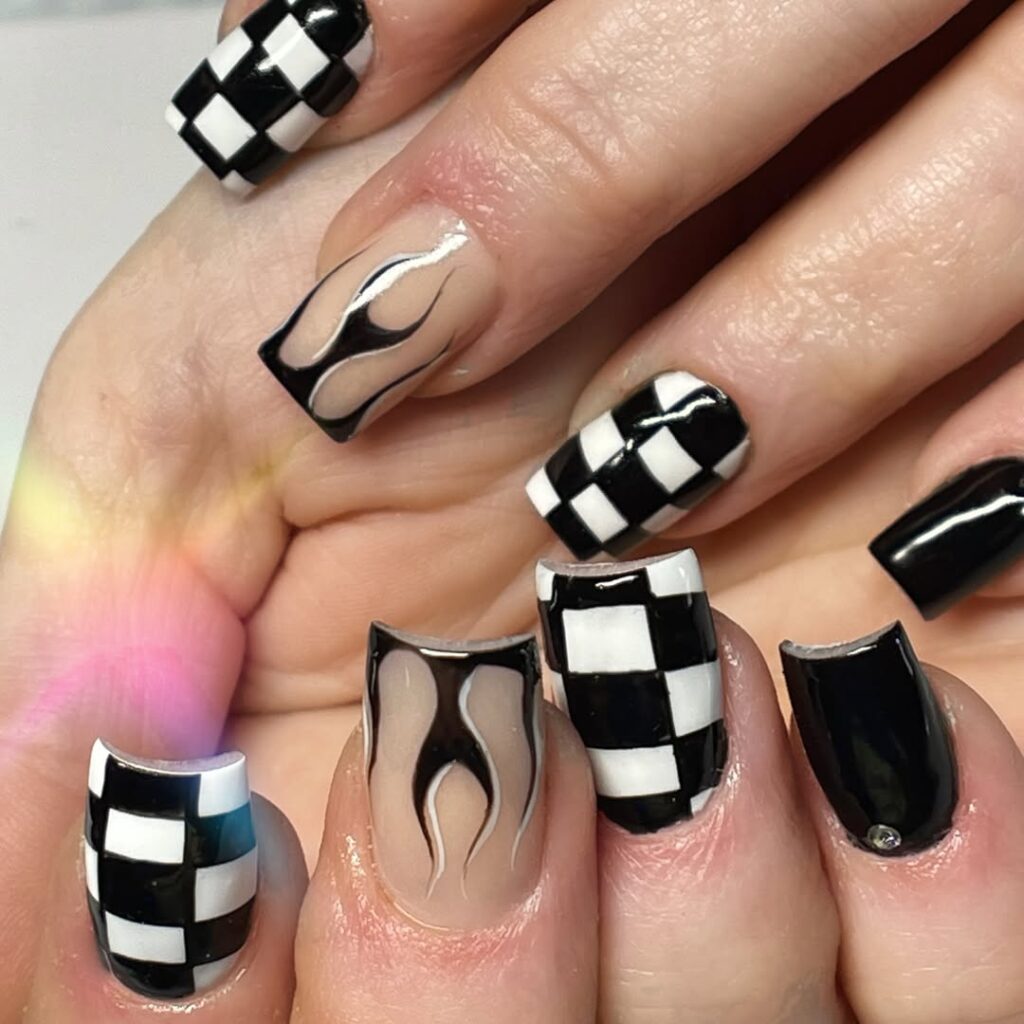 Checkerboard Nails
