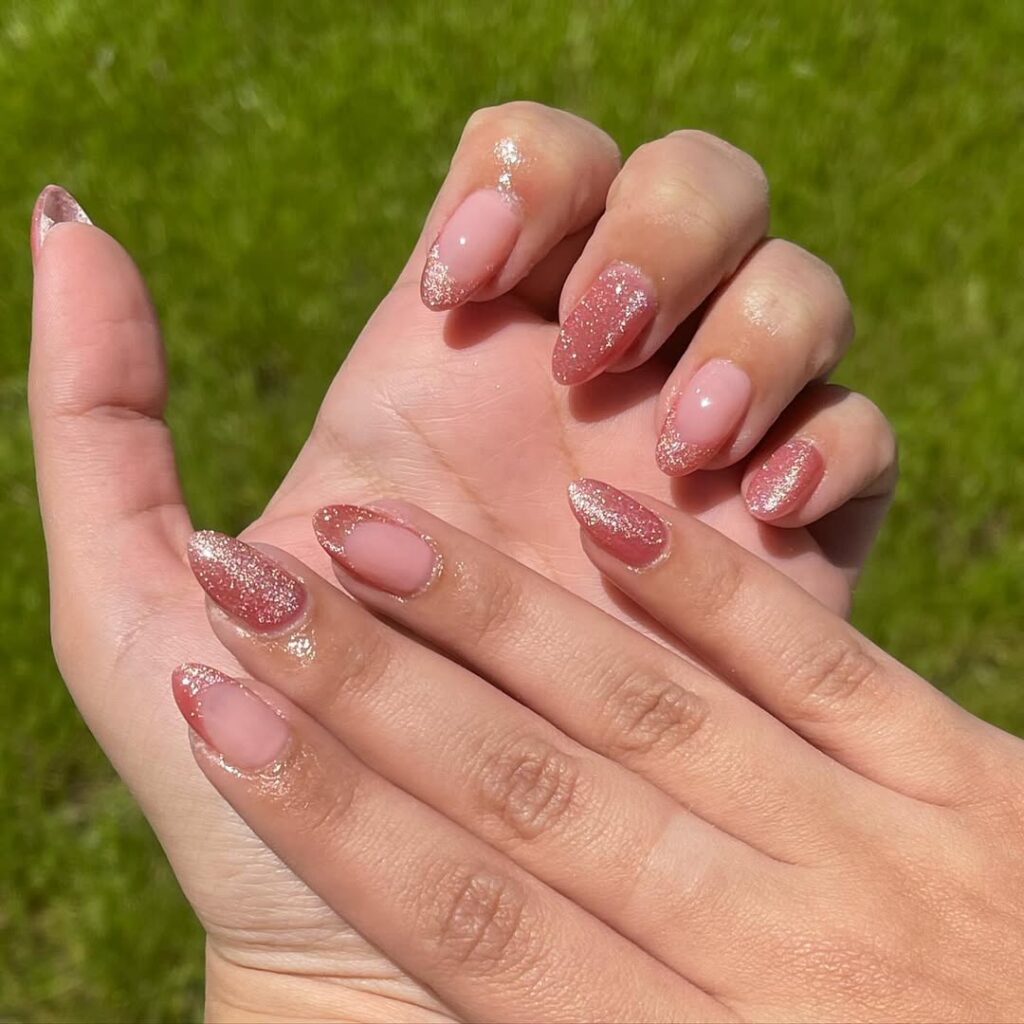French Tip Cat Eye Nails