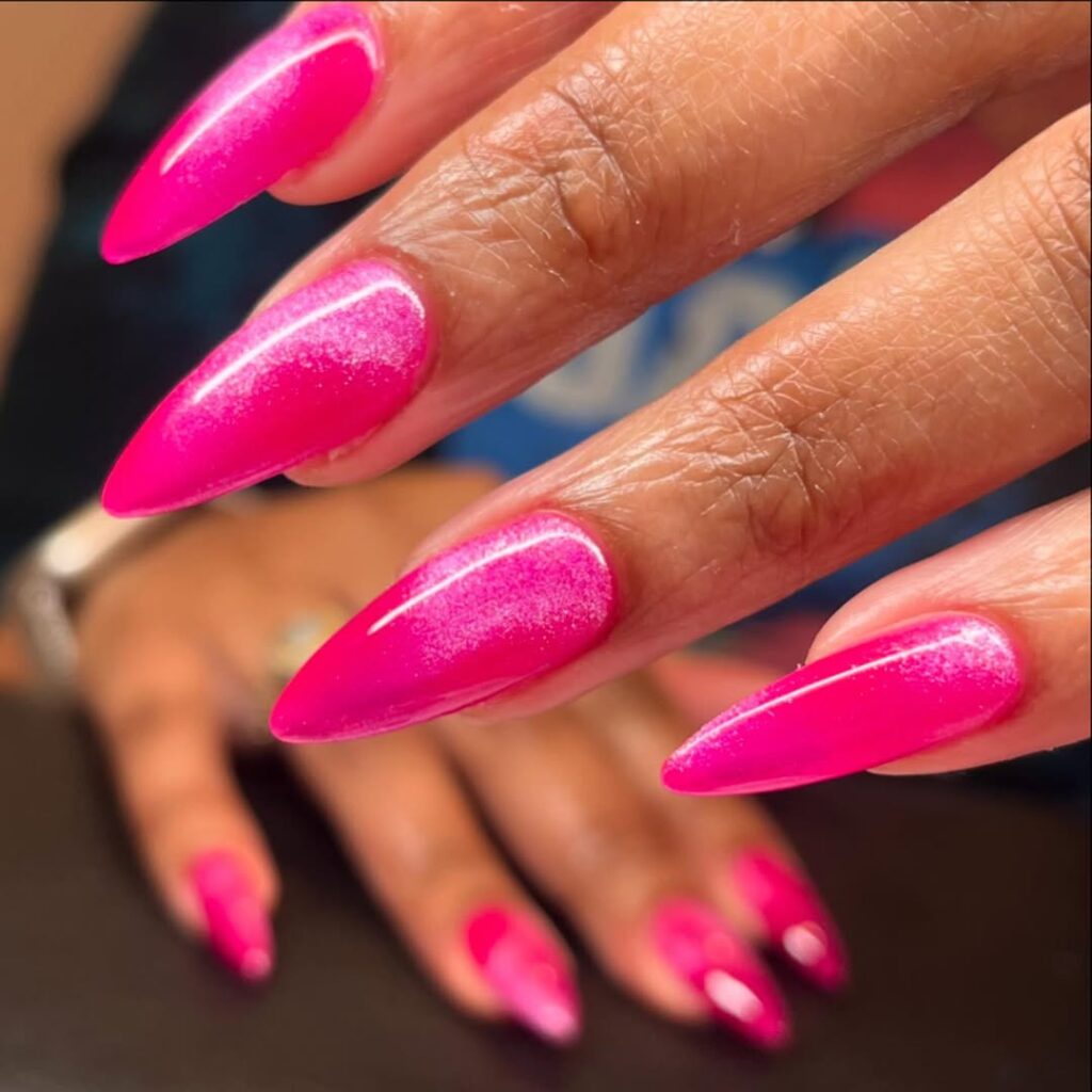 Neon Cat Eye Nails