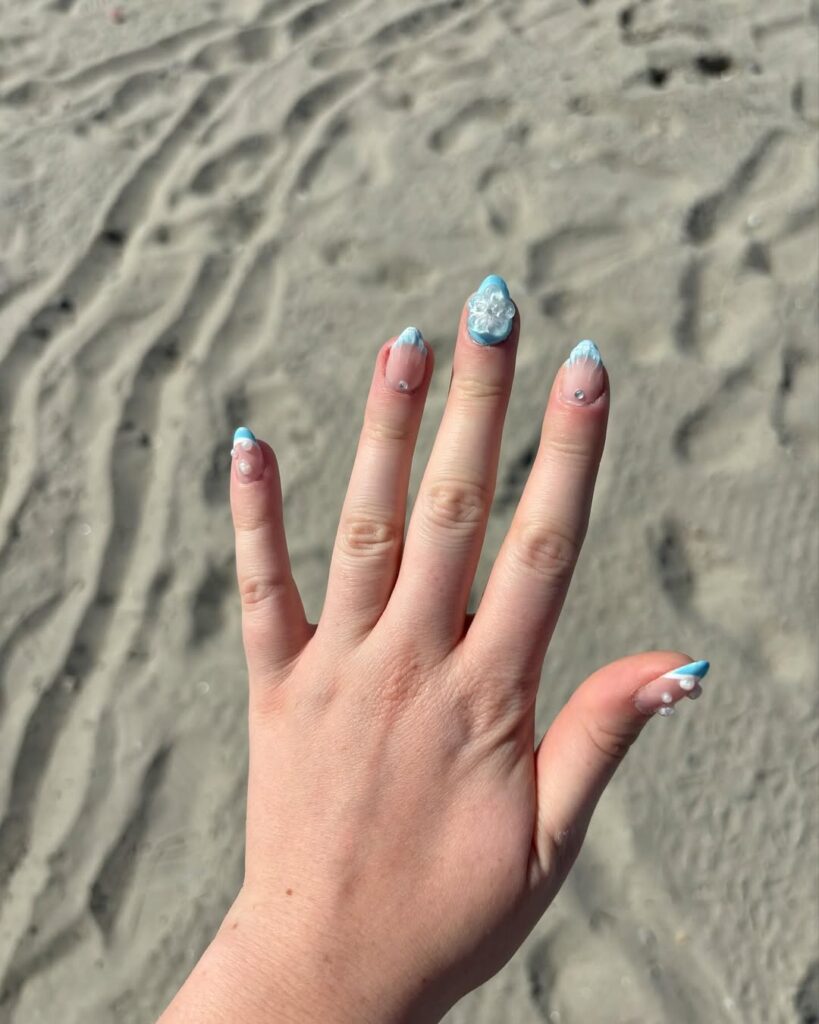 Beach Tattoo-Inspired Nails
