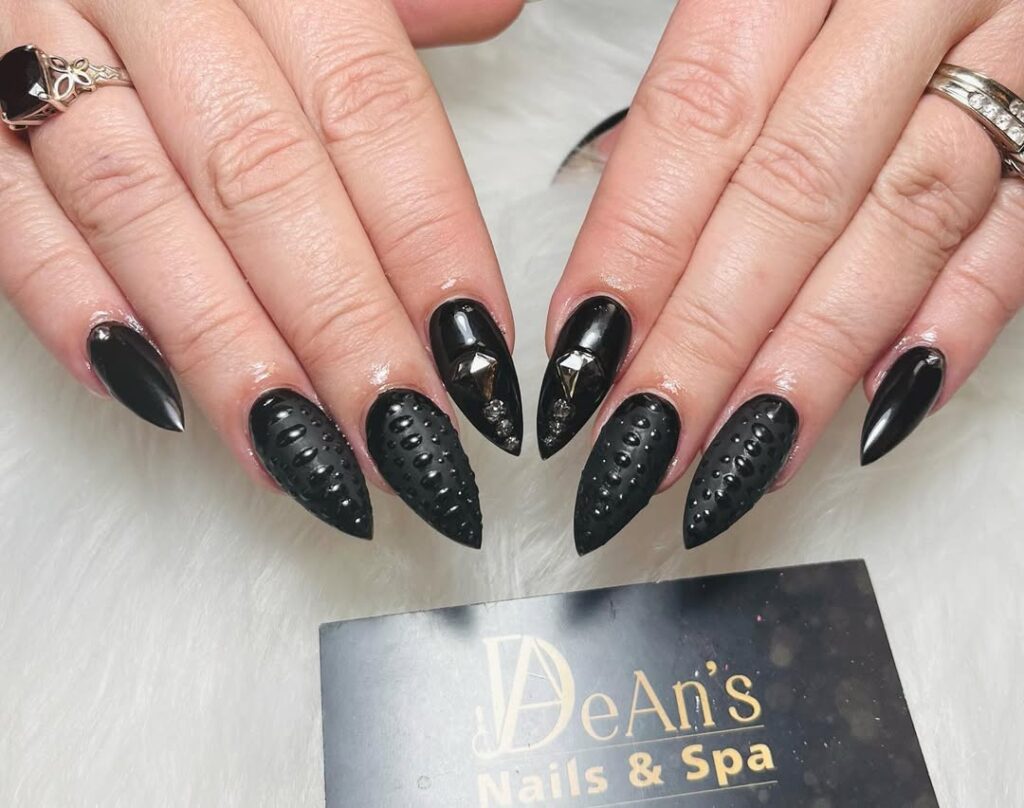 Rhinestone & Gemstone Stiletto Nails