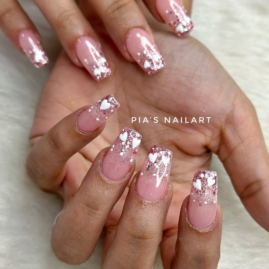 Glitter Ombré Coffin Nails