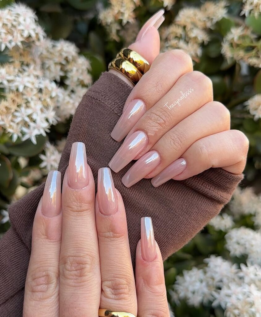 Chrome Coffin Nails