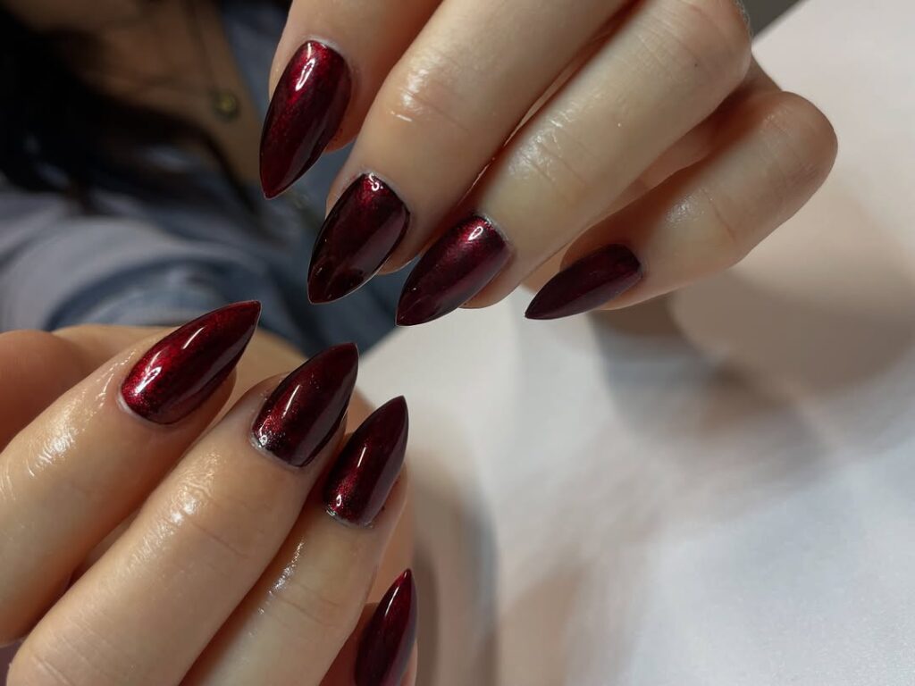 Vampy Red Stiletto Nails