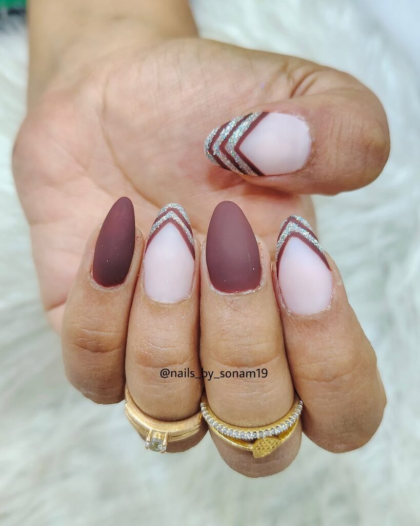 Short Coffin Nails with Matte Finish