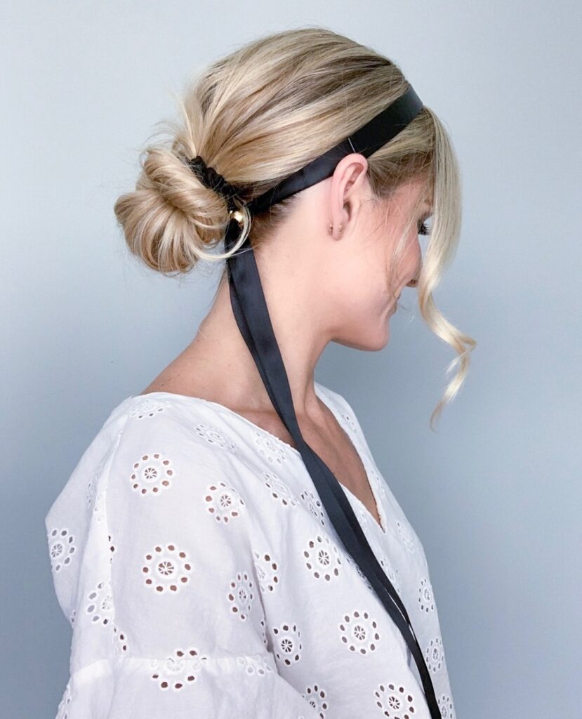 Headband with Messy Bun