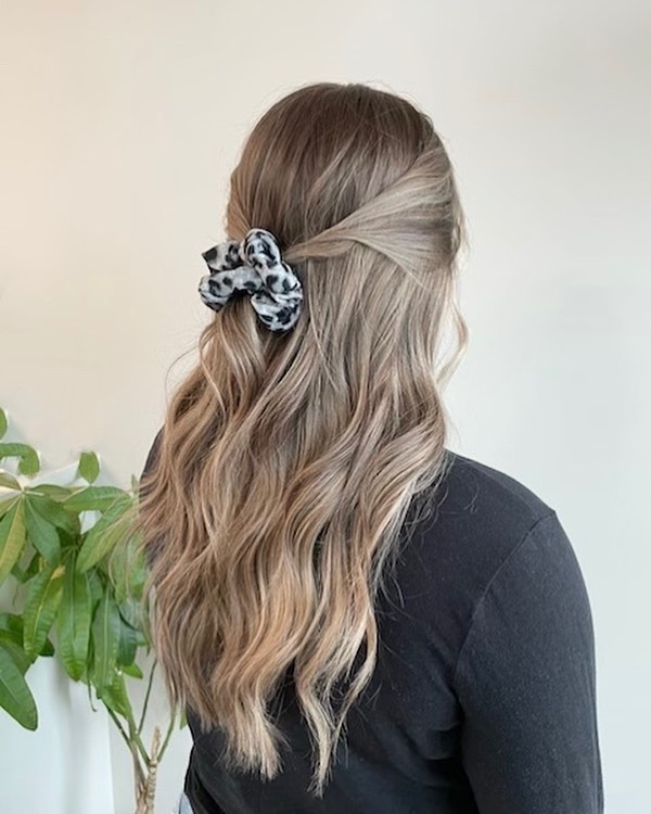 Half-Up Half-Down with a Scrunchy