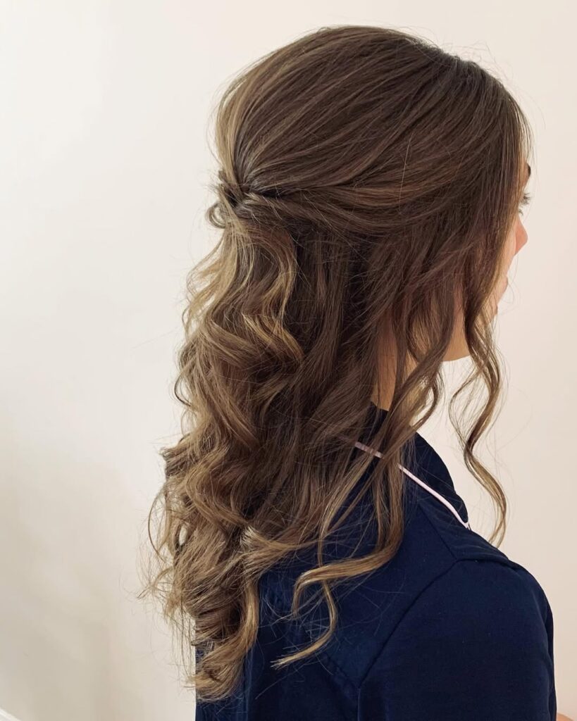 Half-Up Half-Down with Beach Waves