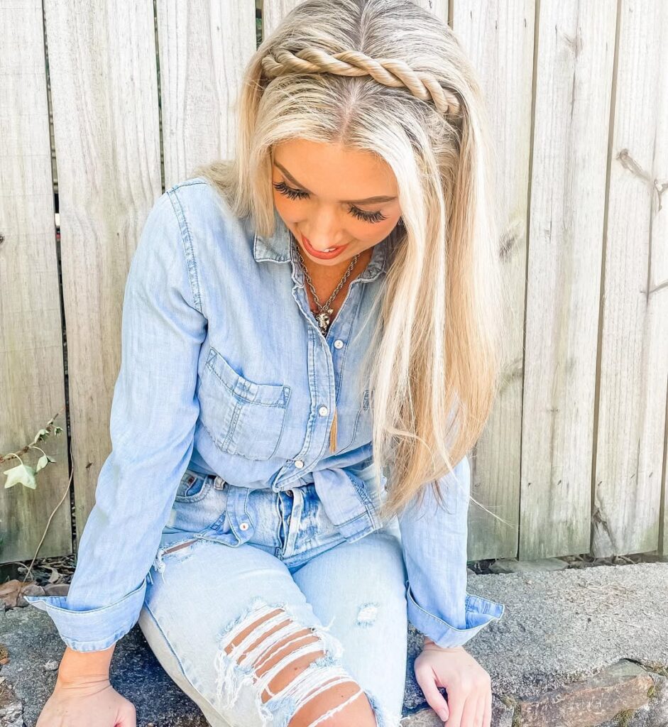 Headband with Accessorized Ponytail