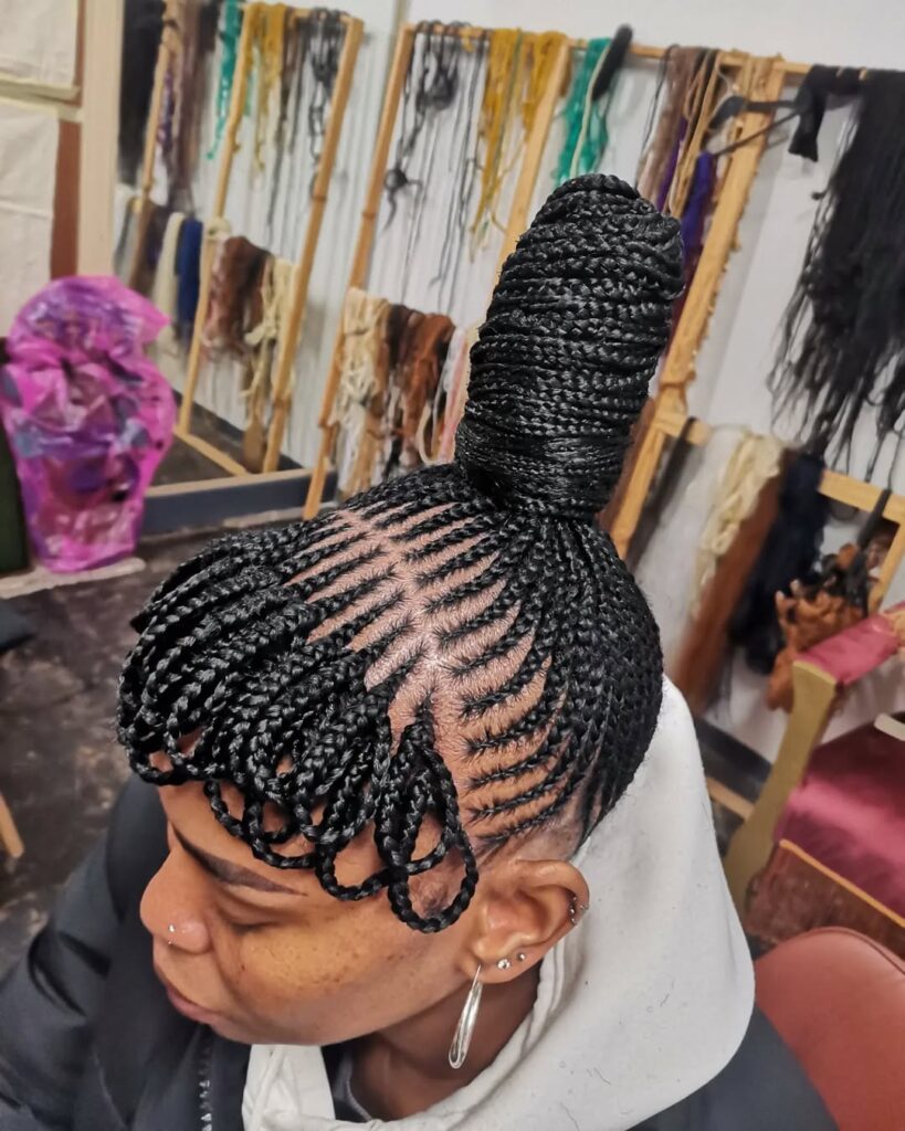 Straight Hair with a Braided Crown