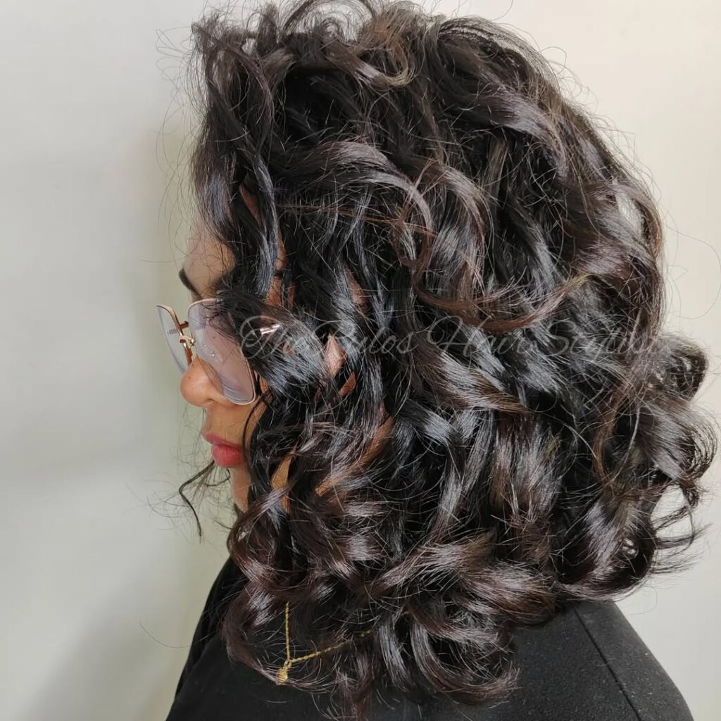 Asymmetrical Curly Cut