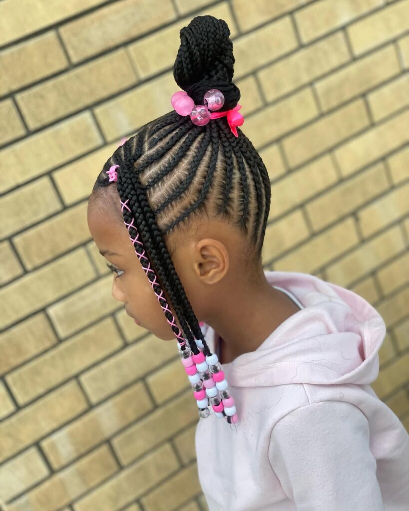 Cornrows with a Top Knot