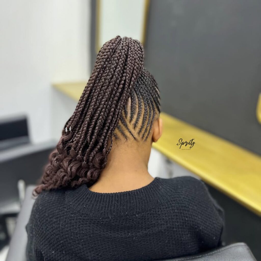 Cornrows with a High Ponytail