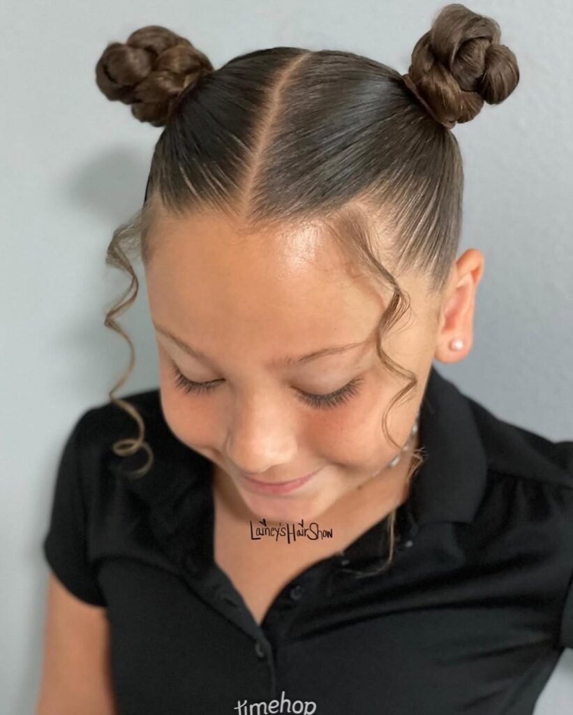 17 Easy Back to School Hairstyles for Girls of All Ages 3 Space Buns