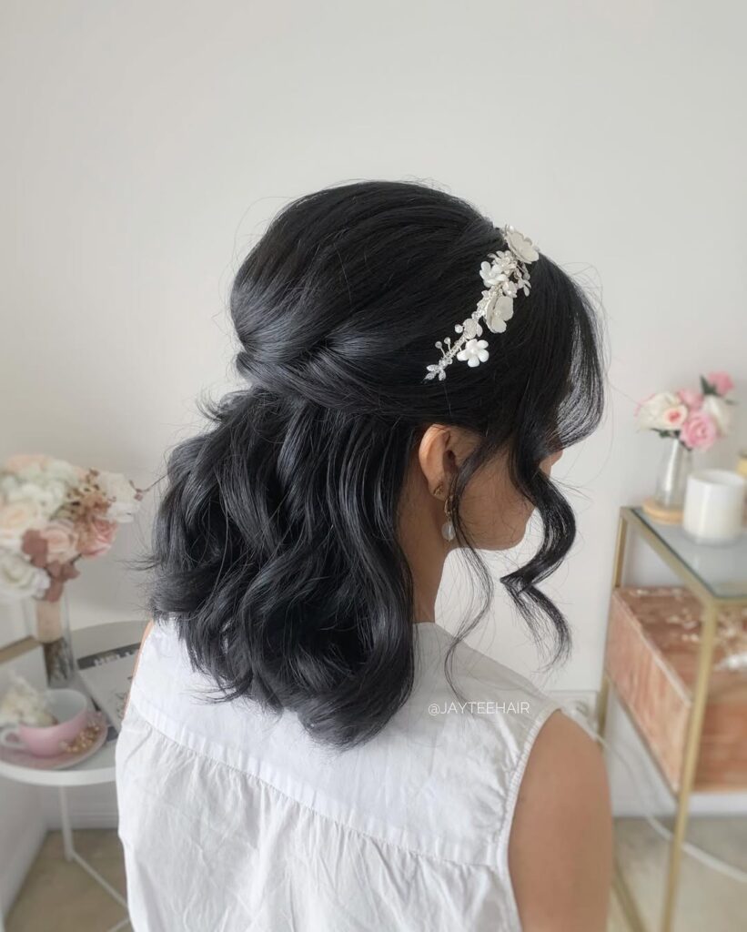 Headband with Half-Up, Half-Down Hair
