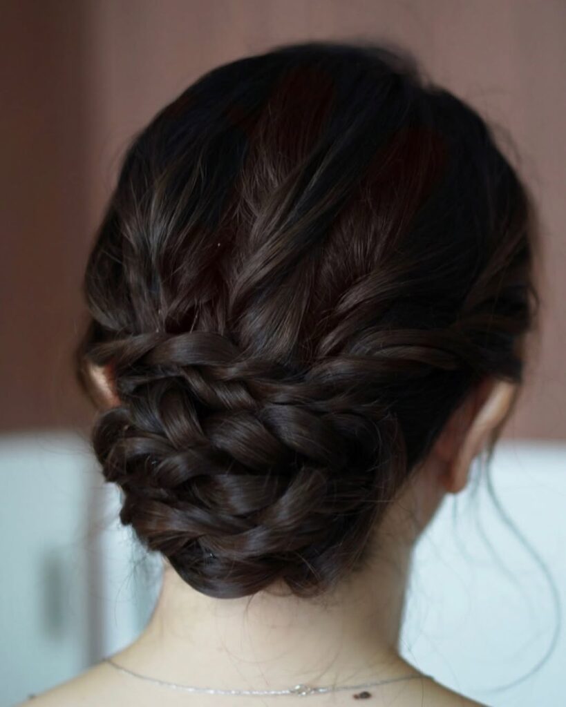 High Bun with Braided Detail