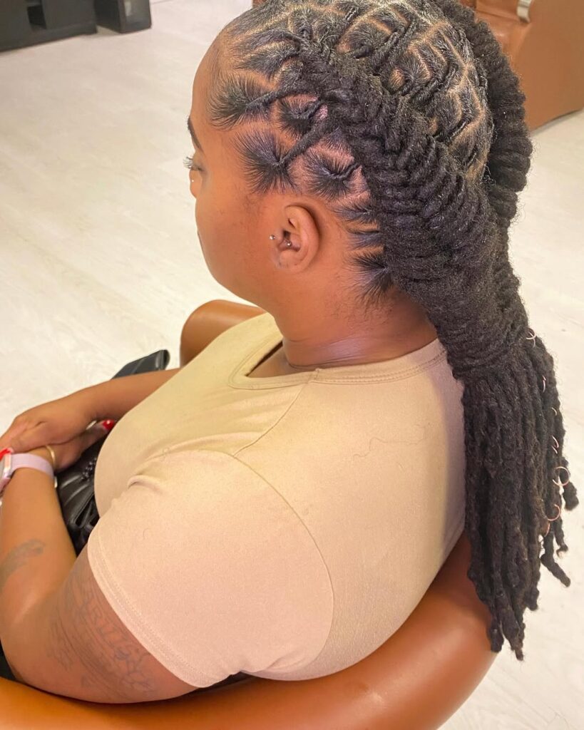 Cornrows with a Fishtail Braid