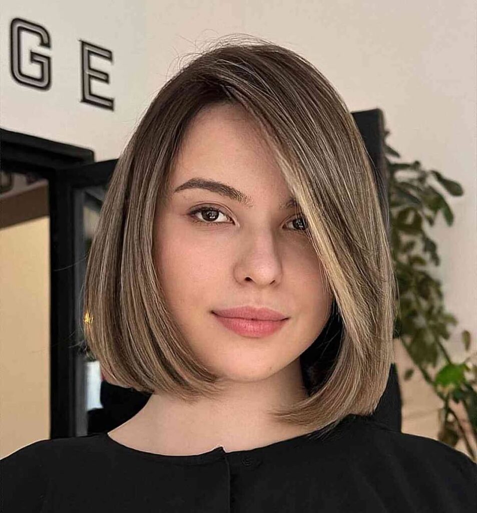 Sleek Middle-Part Bob