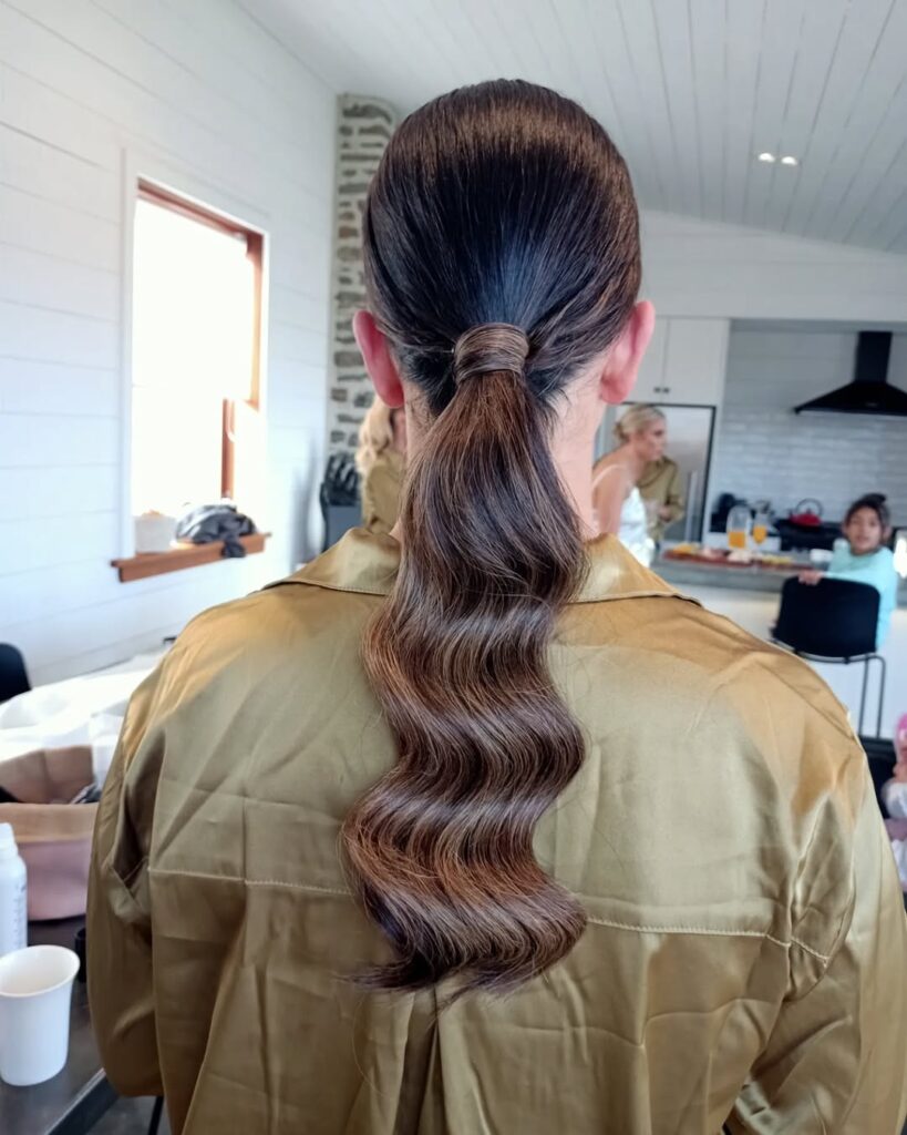 Straight Hair with a Low Bun