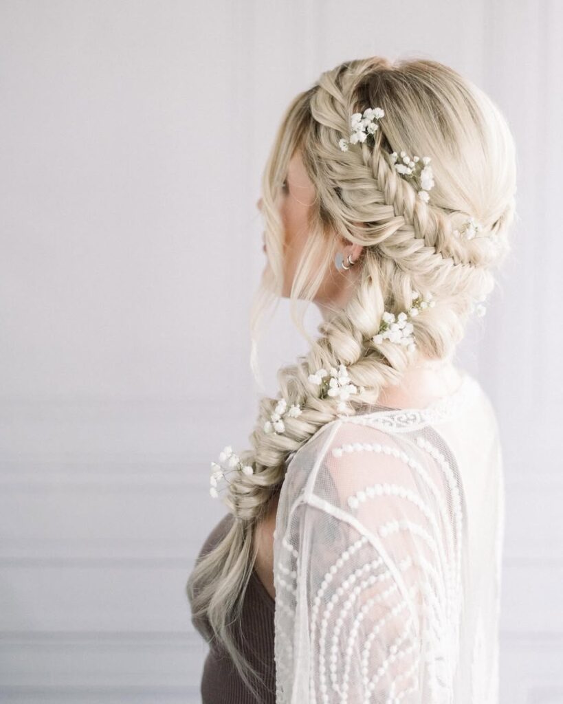 15 Best Date Night Hairstyles You Can Do at Home 15 Side Braid with Floral Accents