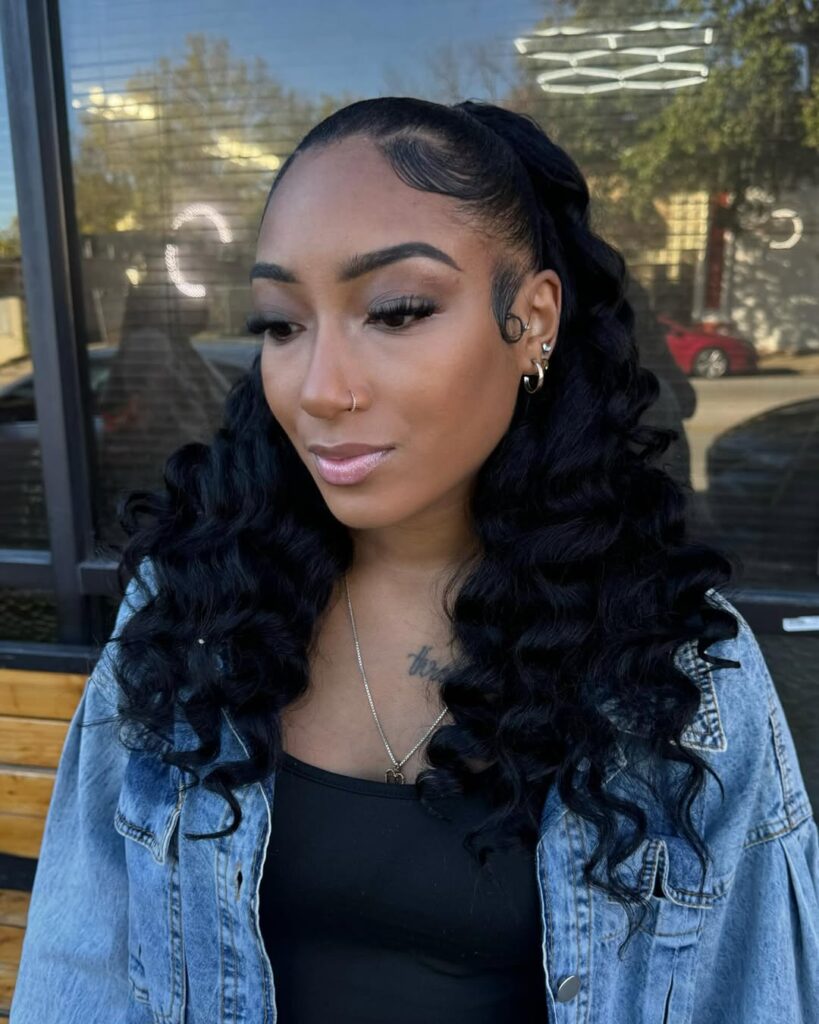 Half-Up Half-Down with Curls