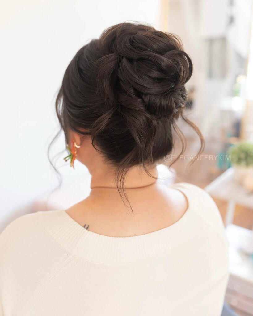 Half-Up Half-Down with a Low Bun