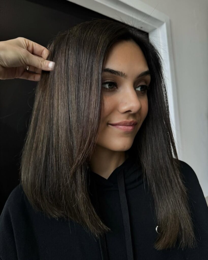 Asymmetrical Straight Hair