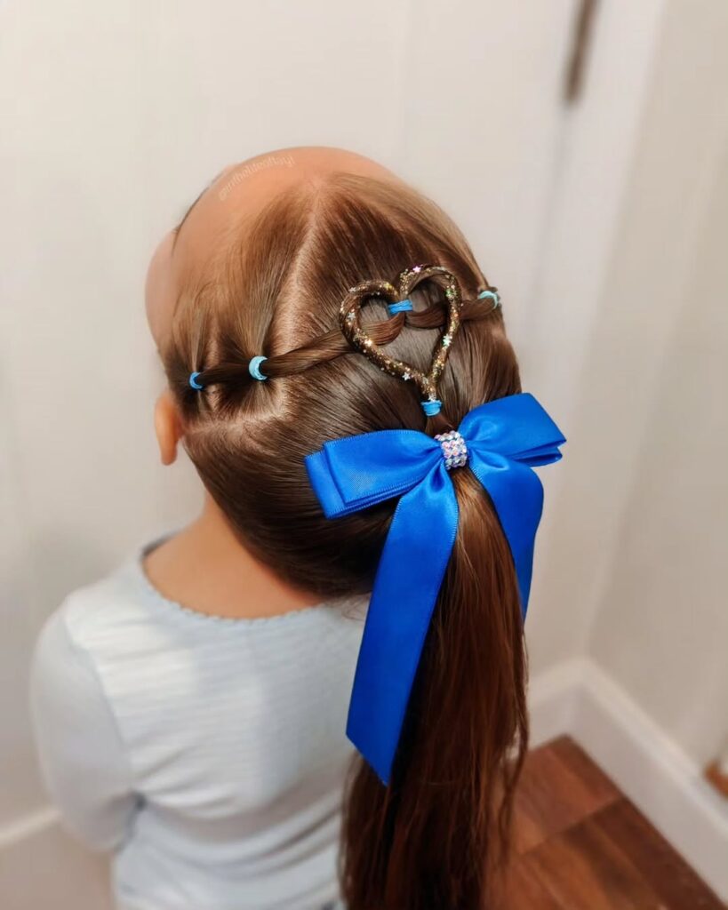 Heart Ponytail with Ribbon