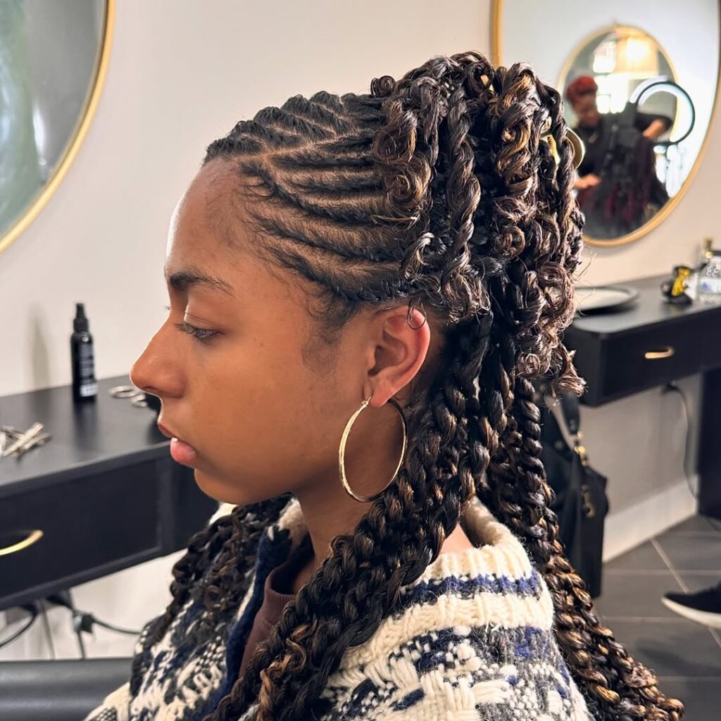 Half-Up Half-Down with Twists and Braids