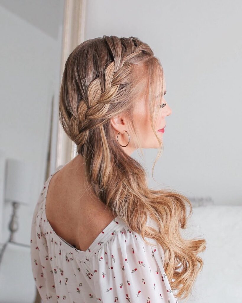17 Easy Back to School Hairstyles for Girls of All Ages 12 Side-Swept Braid