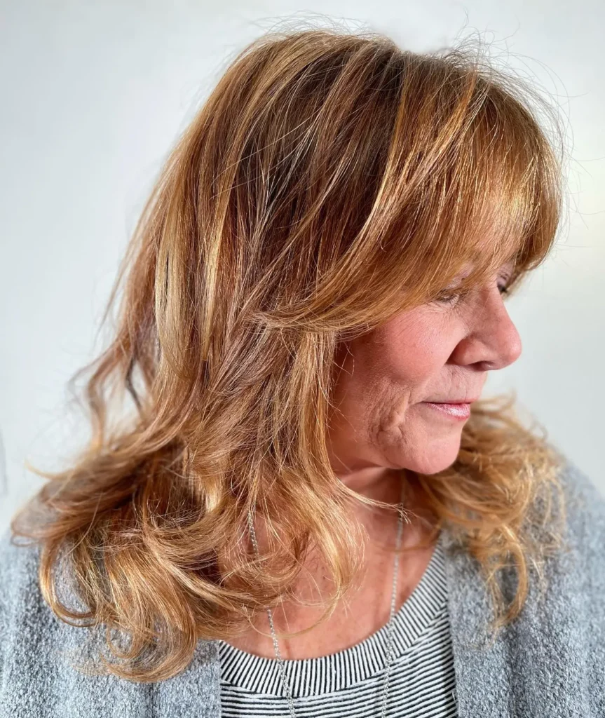 Soft Long Layers with Side-Swept Bangs