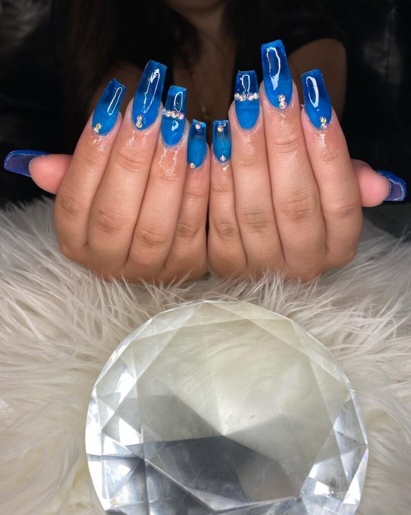 Clear Jelly Nails with Embellishments