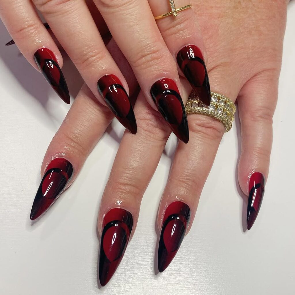 Black & Red Nails