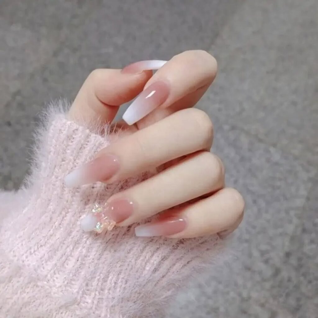 White Ombré Nails