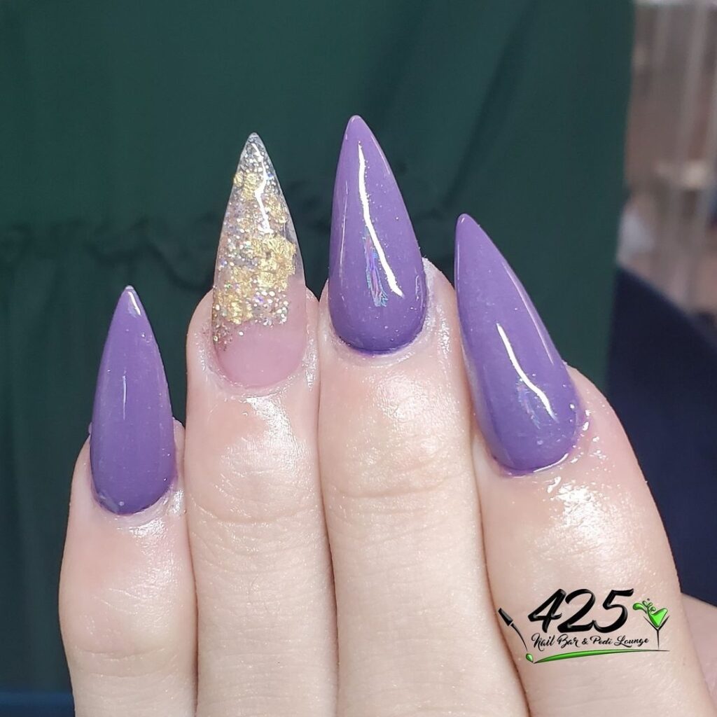 Purple Stiletto Nails