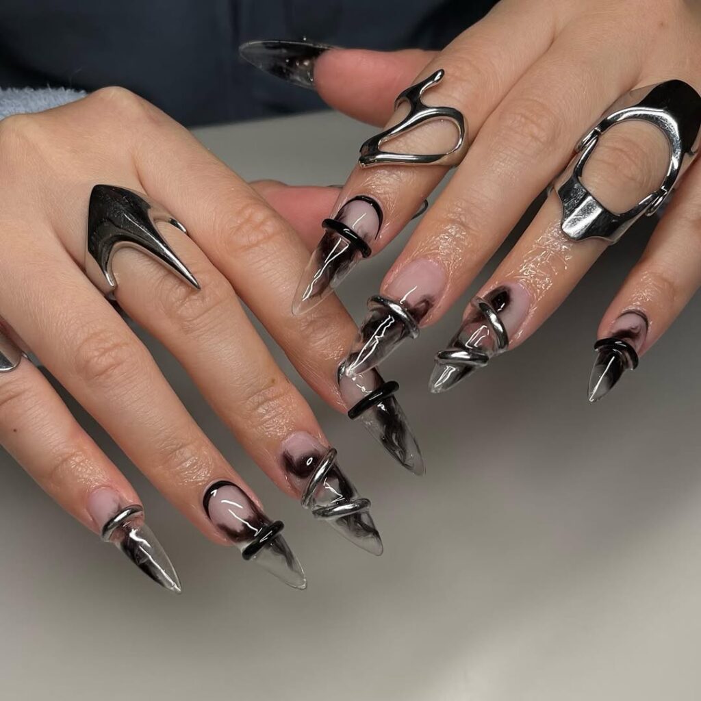 Black Smoky Nails