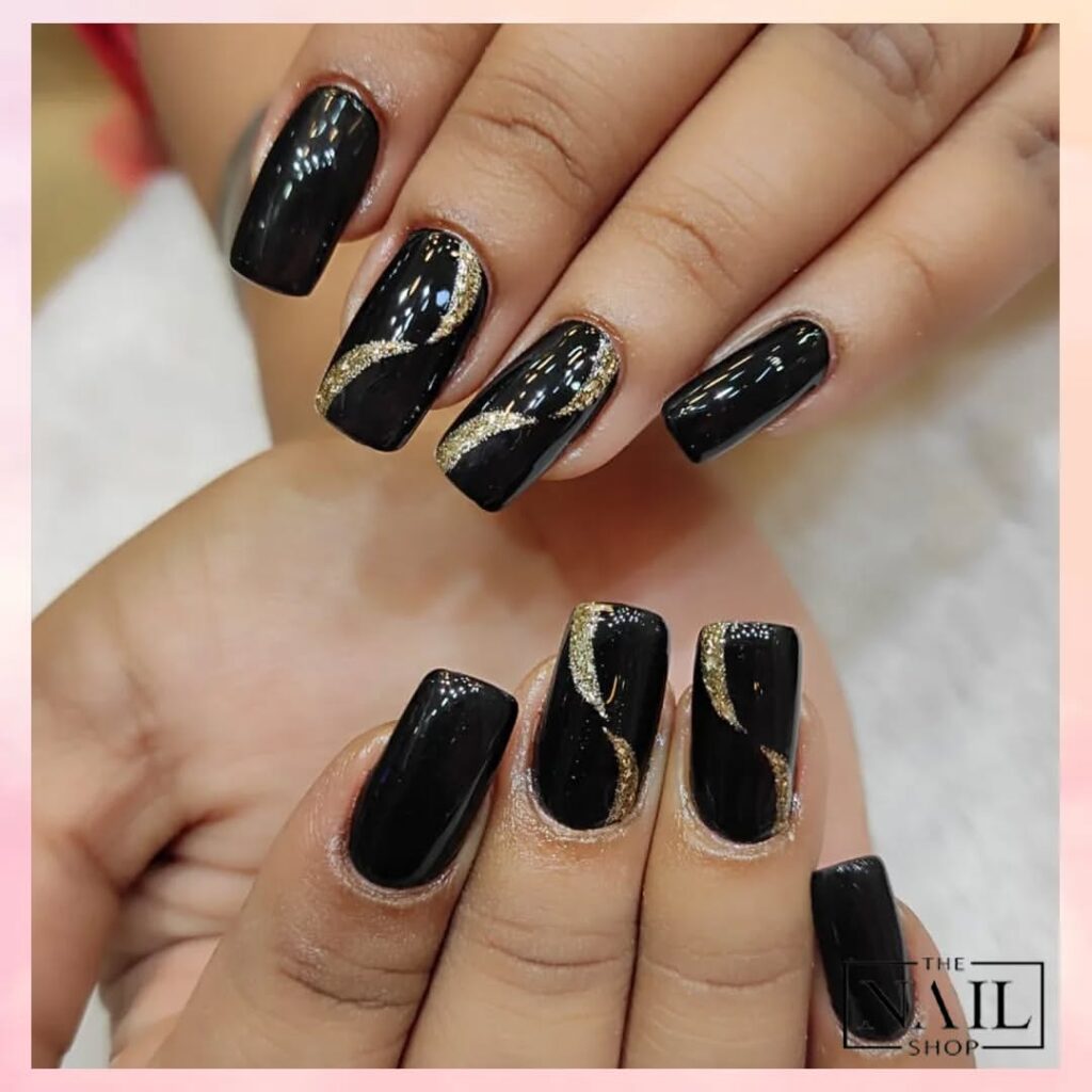 Black Glitter Nails