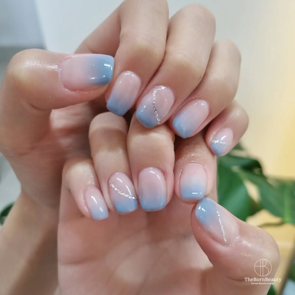 Blue Ombré Nails