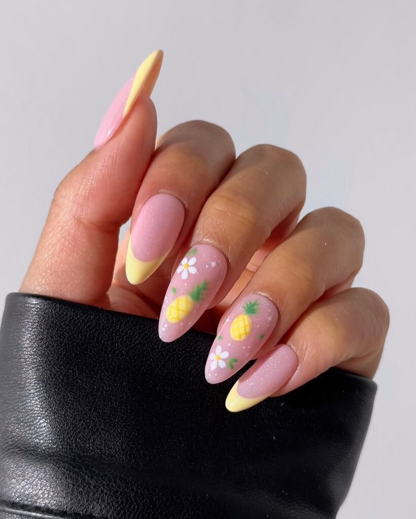 Coconut & Pineapple Nails